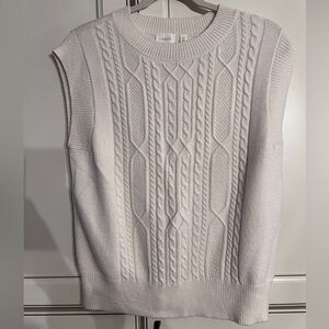 Cyrus Cream Cable Knit Women's Crewneck Vest